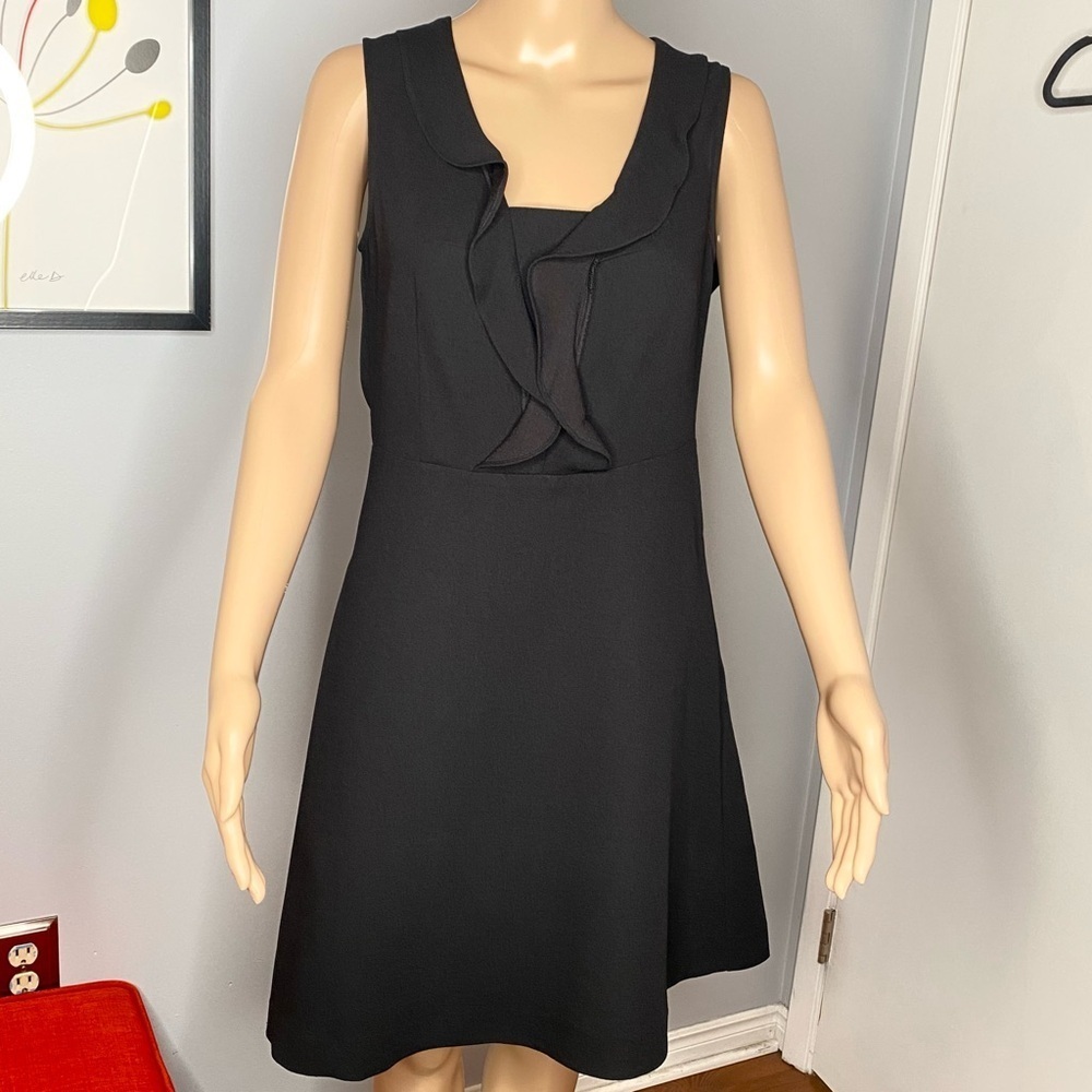 RW&CO Elegant Ruffled Black Sleeveless Dress for Simple Elegance US 8 - Picture 3 of 16